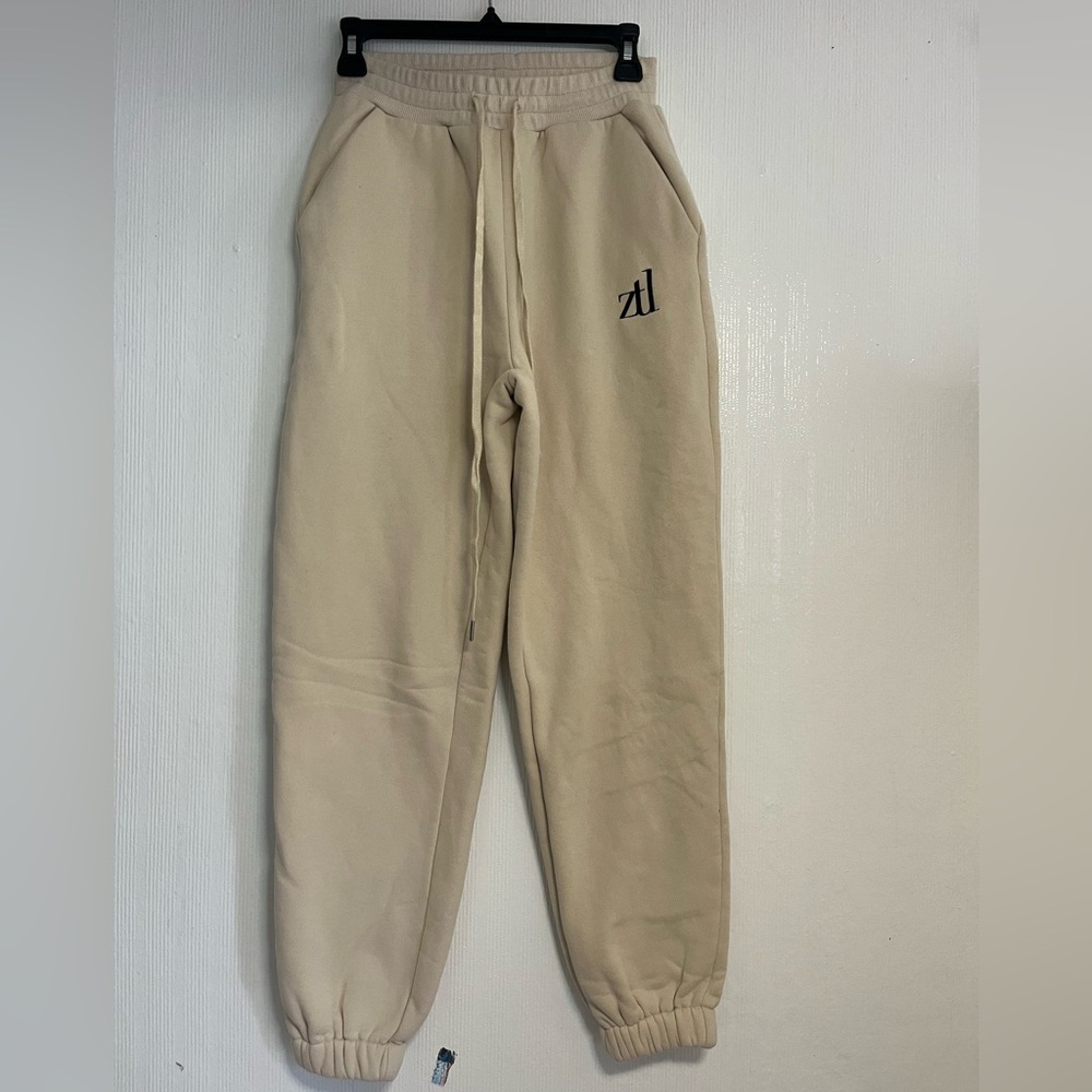 Beige Jogger Pants with Logo